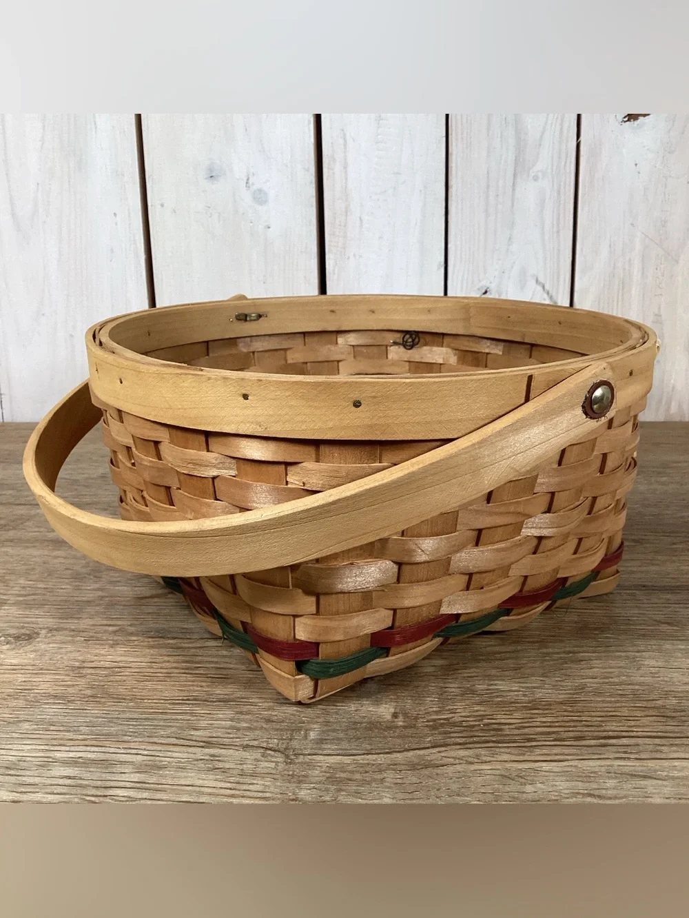 Rustic Woven Handled Basket, Apple, Square 10
